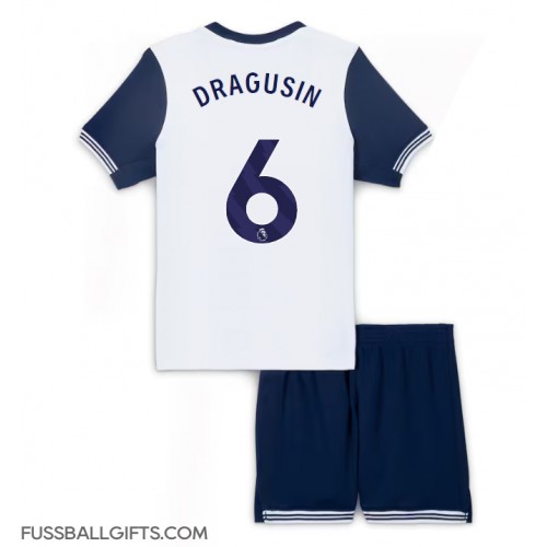 Tottenham Hotspur Radu Dragusin #6 Fußballbekleidung Heimtrikot Kinder 2024-25 Kurzarm (+ kurze hosen)